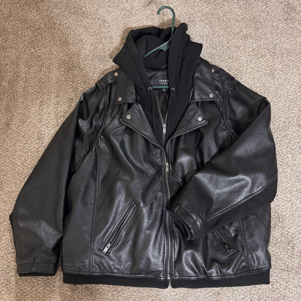 Torrid Leather Hoodie Jacket